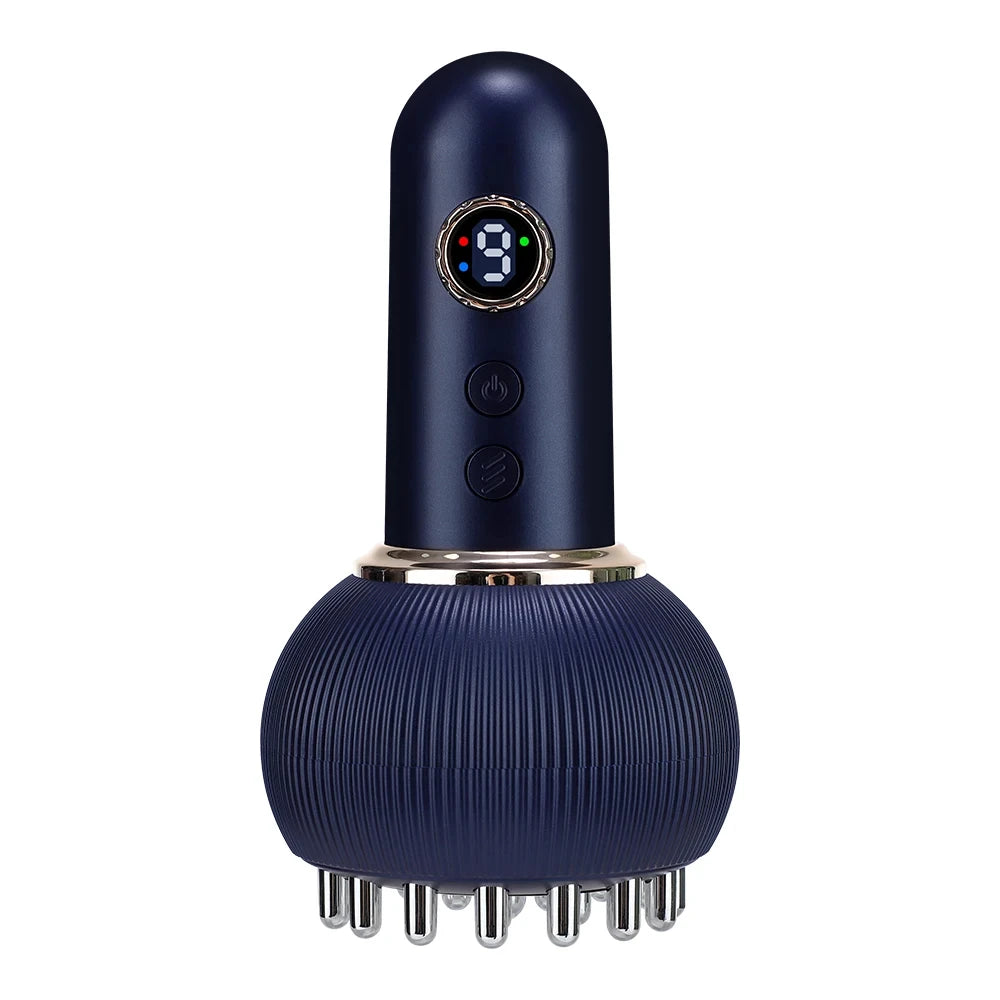 Cepillo Gua Sha Eléctrico 4 En 1 – Calor, Luz Roja Y Microcorriente Para Drenaje Y Celulitis