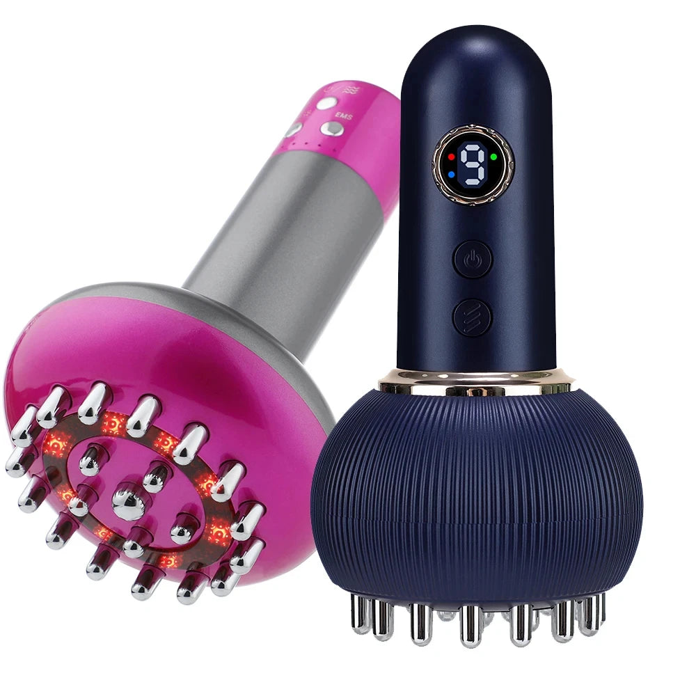 Cepillo Gua Sha Eléctrico 4 En 1 – Calor, Luz Roja Y Microcorriente Para Drenaje Y Celulitis